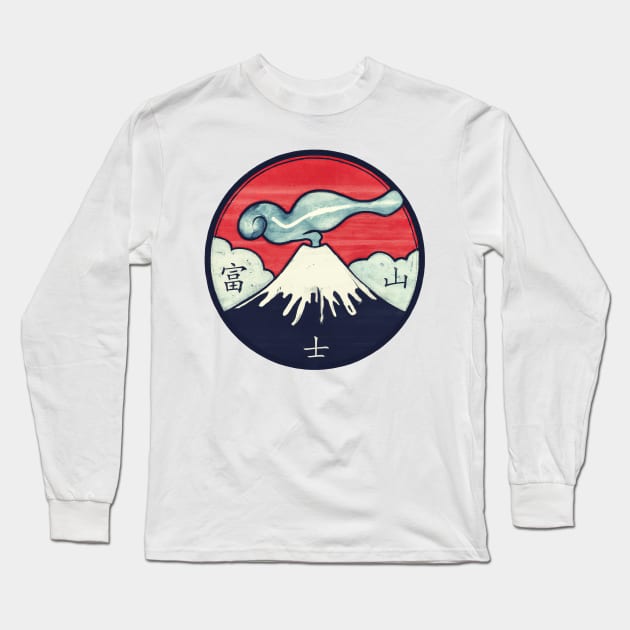 Mt. Fuji Watercolor Long Sleeve T-Shirt by Kaamalauppias